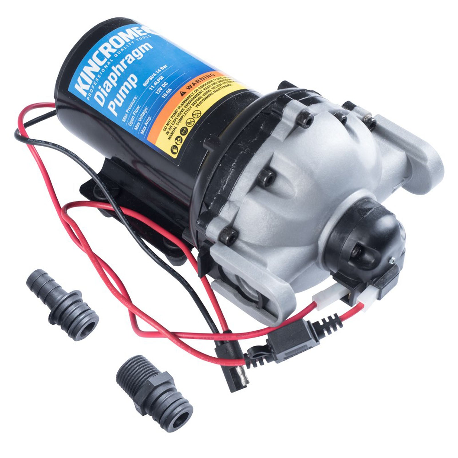 Kincrome 11.4LPM 12V Diaphragm Pump - Quick Connect | K16104