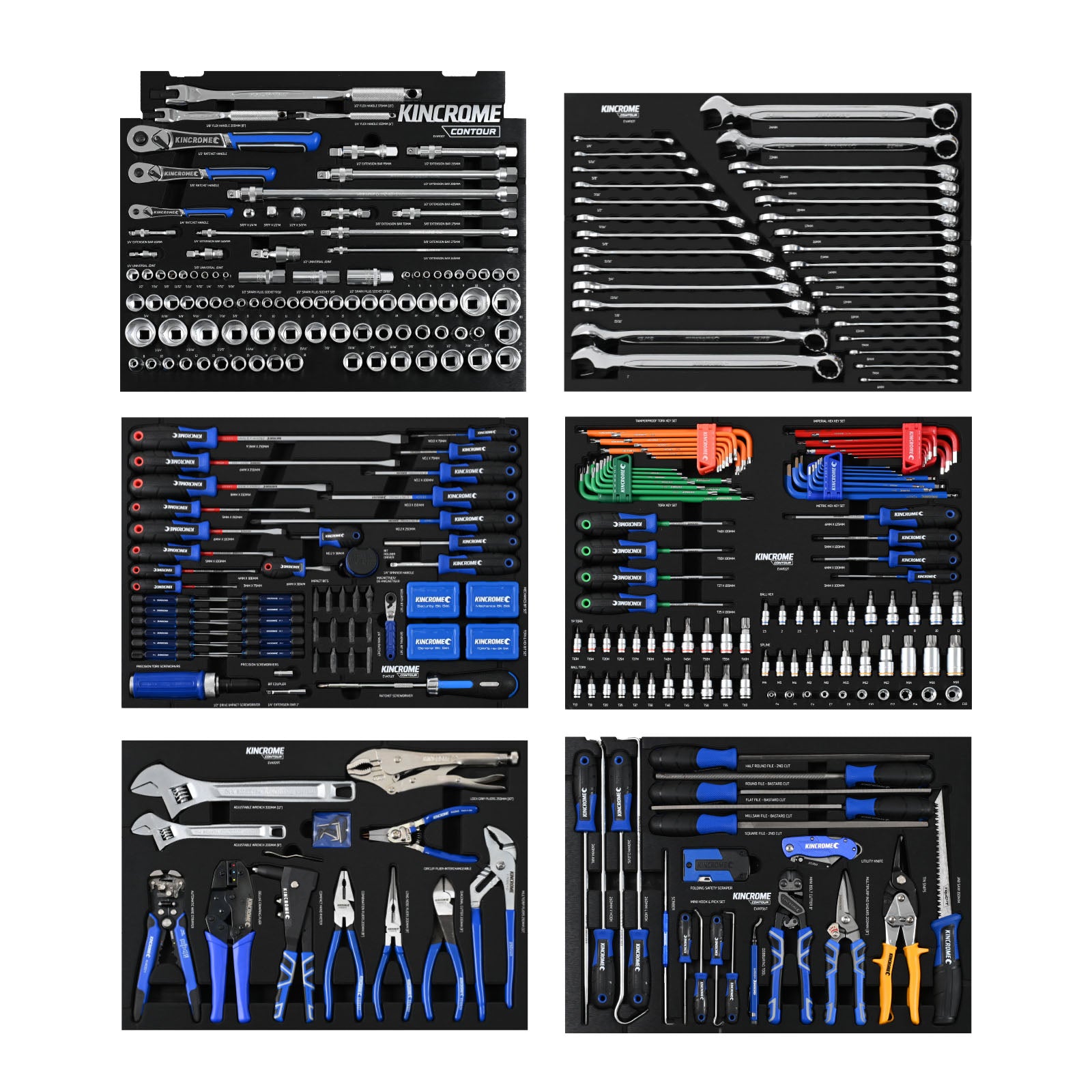 Kincrome CONTOUR® Workshop Tool Kit 471 Piece 11 Drawer (29") Black | K1952B