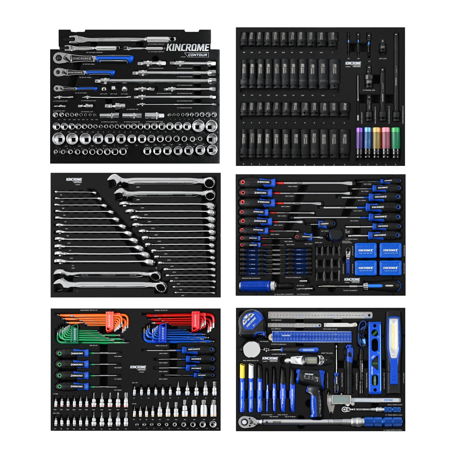Kincrome CONTOUR® Workshop Tool Kit 554 Piece 11 Drawer (29") Black | K1955B