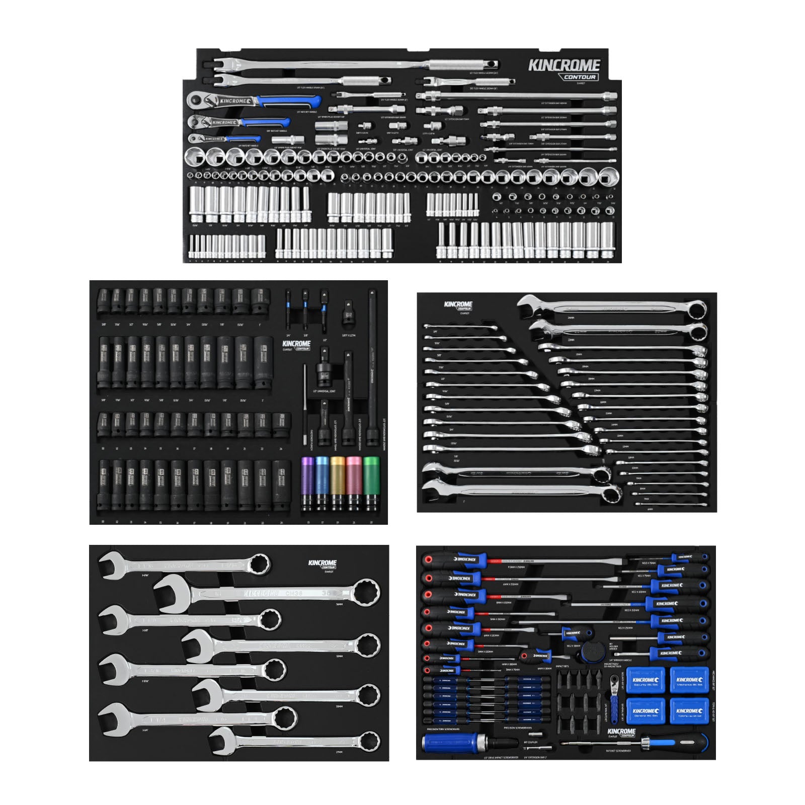 Kincrome CONTOUR® Workshop Tool Kit 734 Piece 17 Drawer (42") Black | K1961B