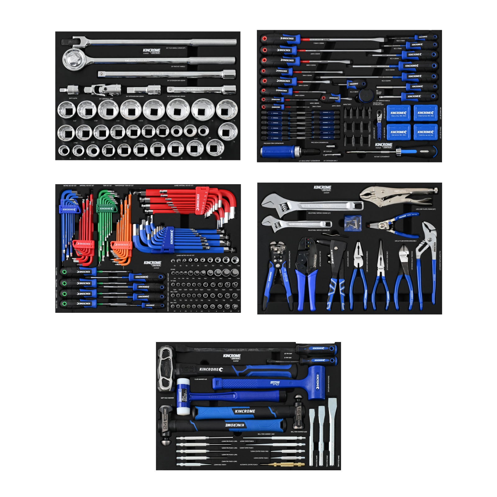 Kincrome CONTOUR® Workshop Tool Kit 826 Piece 17 Drawer (42") Black | K1962B