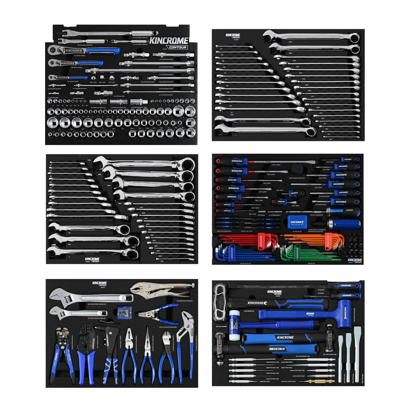 Kincrome CONTOUR® Trolley Tool Kit 868 Piece 12 Drawer (60") Black | K1964B