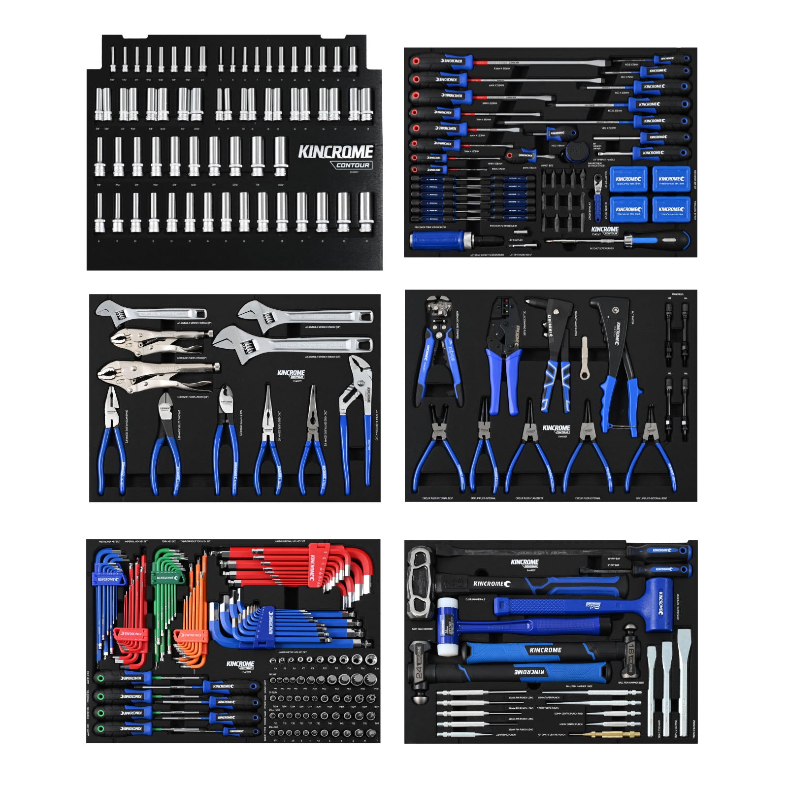 Kincrome CONTOUR® Workshop Tool Kit 1141 Piece 22 Drawer (60") Black | K1966B