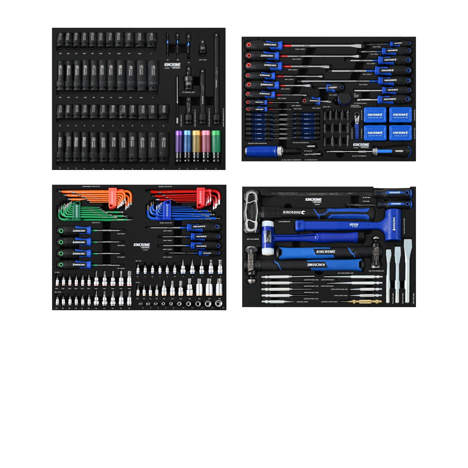 Kincrome CONTOUR® Workshop Tool Kit 868 Piece 22 Drawer (60") Black | K1967B