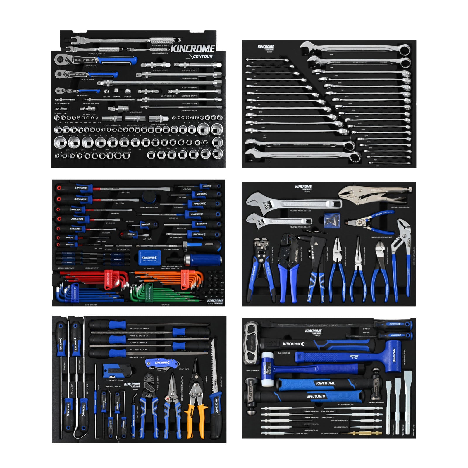 Kincrome CONTOUR® Trolley Tool Kit 454 Piece 12 Drawer (60") Black | K1968B