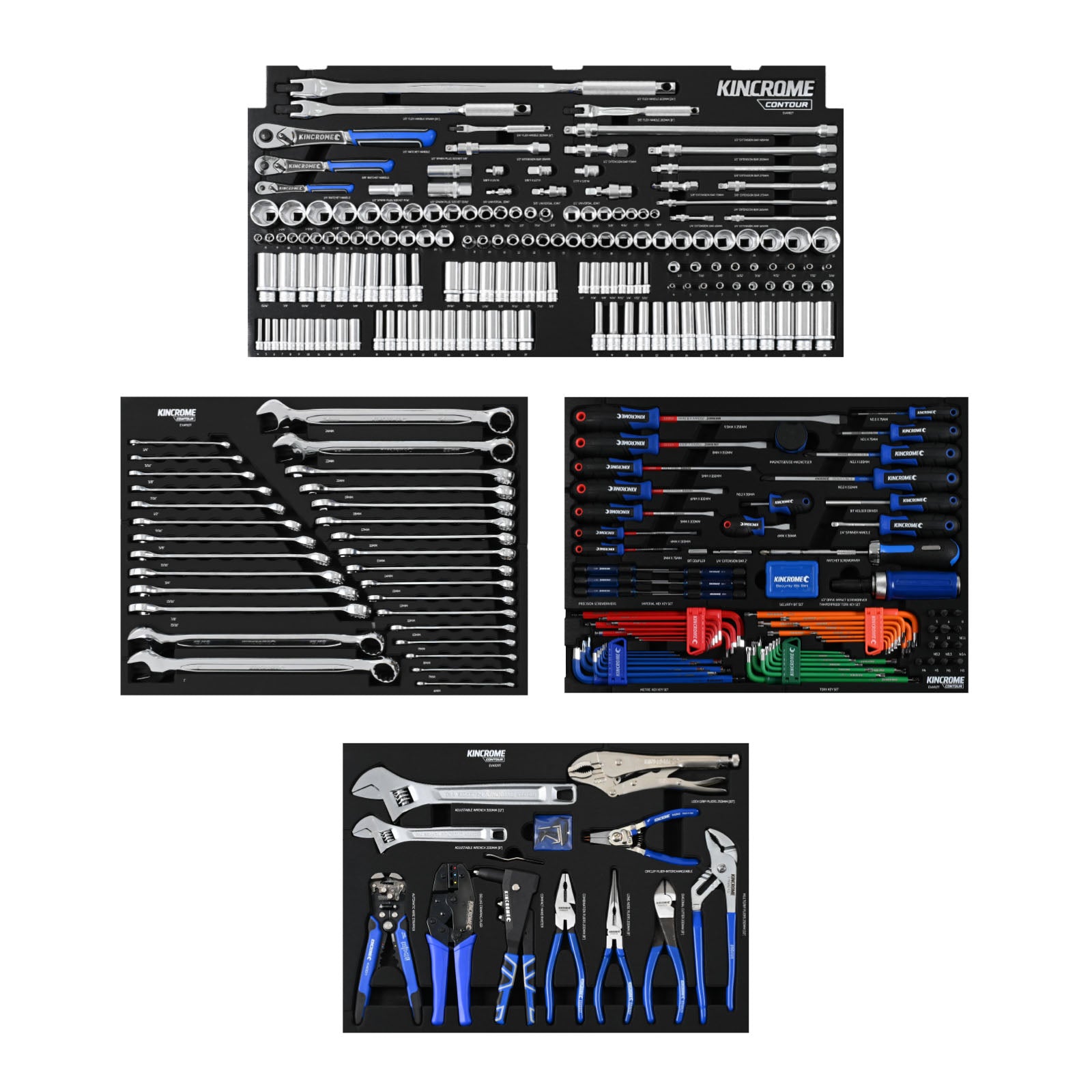 KINCROME CONTOUR® Workshop Tool Kit 475 Piece 17 Drawer (42") Black | K1970B
