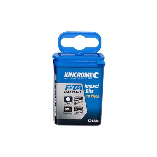 KINCROME Hex 5mm Impact Bit 50mm 10 Piece | K21344