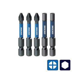 Kincrome Phillips #2 & Hex 5mm Impact Bit Mixed Pack 50mm 5 PieceK21521