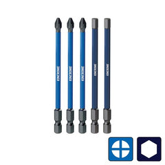 Kincrome Phillips #2 & Hex 5mm Impact Bit Mixed Pack 100mm 5 PieceK21523