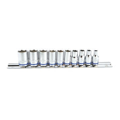 Kincrome Socket Set 10 Piece 1/4" Drive (Mirror Polish) - MetricK2170
