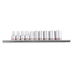 Kincrome Socket Rail 10 Piece 1/4" Drive Imperial (Mirror Polish) - ImperialK2171