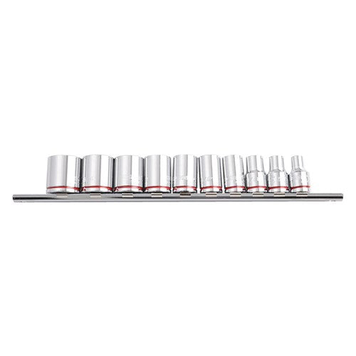 Kincrome Socket Rail 10 Piece 3/8" Drive Imperial (Mirror Polish) - ImperialK2173