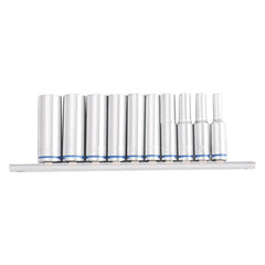 Kincrome - 1/4" Drive Metric Deep Socket Rail 10 Piece (mirror Polish) | K2176