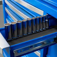 Kincrome - 3/8" Drive Metric Deep Socket Rail 10 Piece (mirror Polish) | K2178