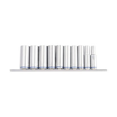 Kincrome Deep Socket Rail 10 Piece 3/8" Drive (Mirror Polish) - MetricK2178