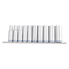Kincrome - 1/2" Drive Metric Deep Socket Rail 10 Piece (mirror Polish) | K2181