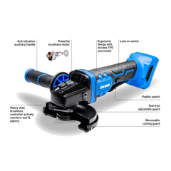 Kincrome - 18V Brushless 125mm Angle Grinder - Paddle Switch | K23121