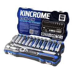 KINCROME LOK-ON Socket Set 28 Piece 1/2" Drive - Metric | K27021