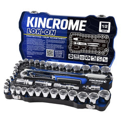 KINCROME LOK-ON Socket Set 41 Piece 1/2" Drive - Metric & Imperial | K27022