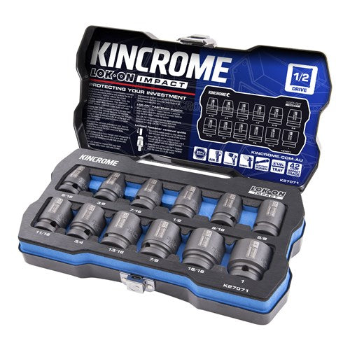 Kincrome - Heavy-Duty Impact Socket Set by LOKON - 12P 1/2" IMP Quality | K27071