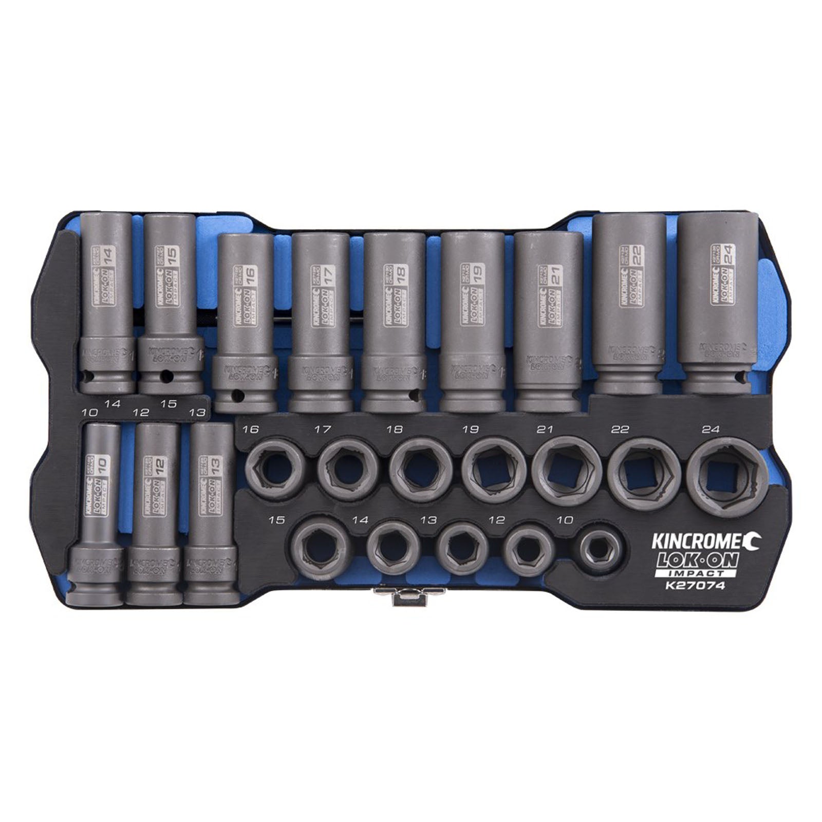 Kincrome LOK-ON Impact Socket Set 24 Piece ½" Drive | K27074