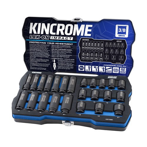 LOKON IMP 24P Heavy-Duty Socket Set by Industrial Shed - 3/8" Standard & Deep-MET