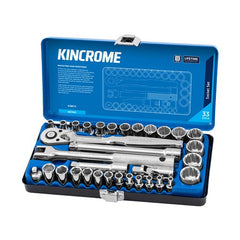 KINCROME Socket Set 33 Piece 1/4 & 3/8" Drive - Metric | K28015