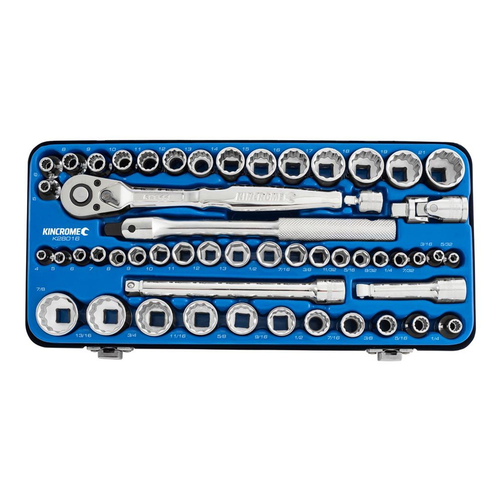 Kincrome Socket Set 52 Piece 1/4 & 3/8" Drive - Metric & Imperial | K28016
