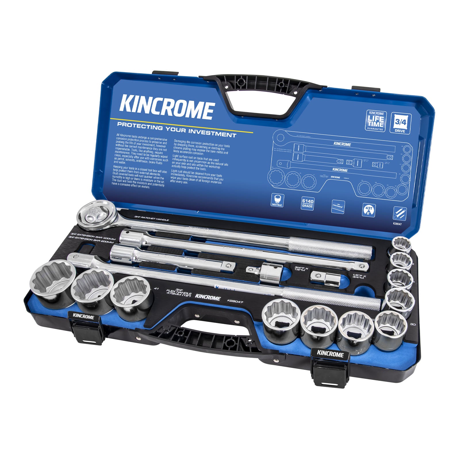 Kintek Socket Kincrome Socket Set 17 Piece 3/4