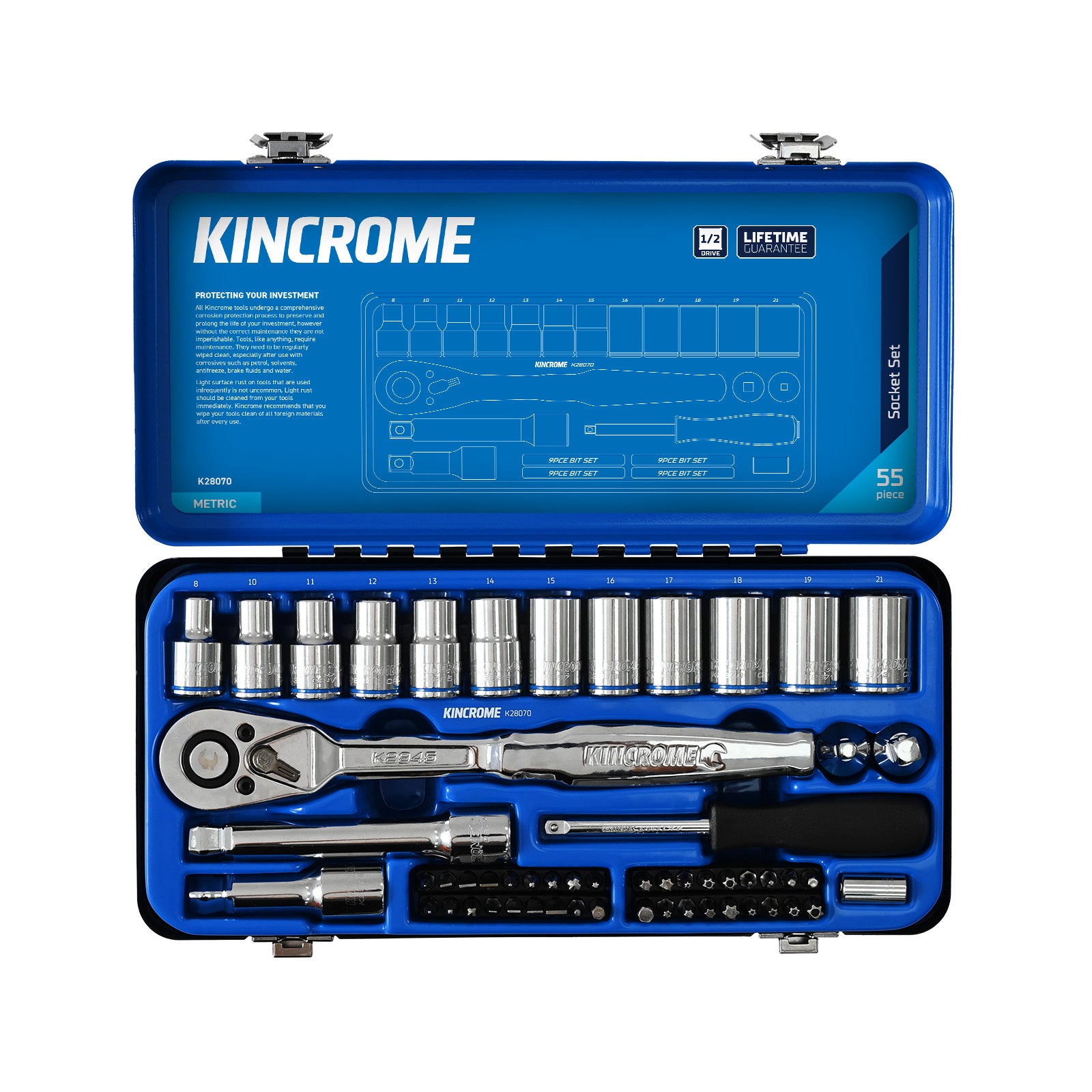 Kincrome Socket Set 55 Piece ½" Drive Metric | K28070