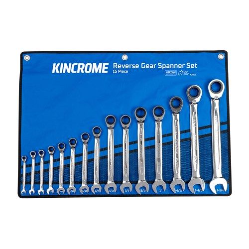Kincrome Reversible Gear Spanner Set 15 Piece - Imperial | K3016