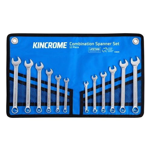 Kincrome Combination Spanner Set 12 Piece - Metric/Imperial | K3020