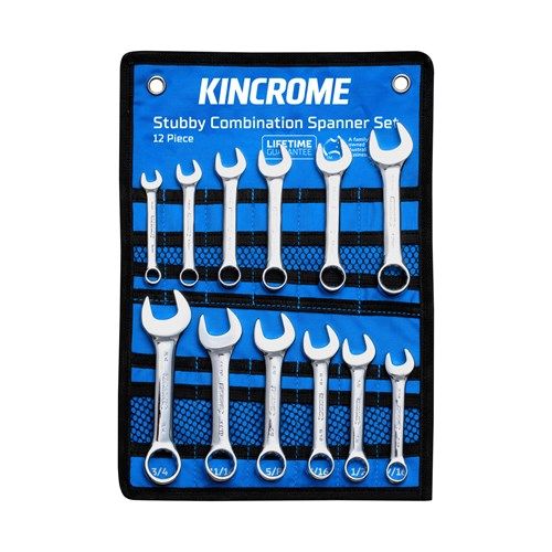 Kincrome Stubby Combination Spanner Set 12 Piece - Metric/Imperial | K3033