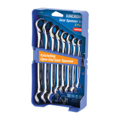 Kincrome - Ratcheting Open End Gear Spanner Set 8 Piece - Imperial | K3097