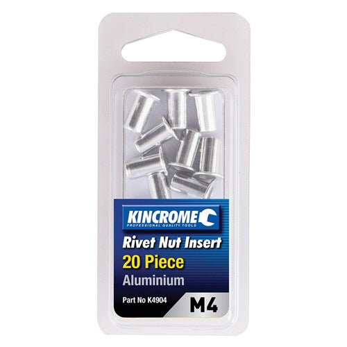 Kincrome Rivet Nut Insert M4 (Aluminium) - 20 Pack | K4904