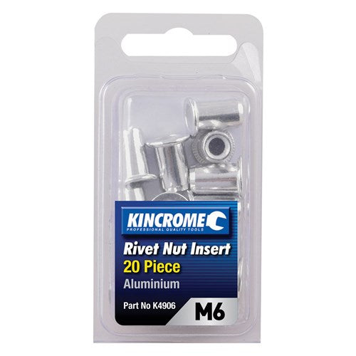 Kincrome Rivet Nut Insert M6 (Aluminium) - 20 Pack | K4906