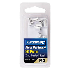 Kincrome Rivet Nut Insert M3 (Zinc Coated Steel) - 20 Pack | K4953