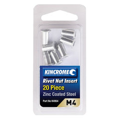Kincrome Rivet Nut Insert M4 (Zinc Coated Steel) - 20 Pack | K4954