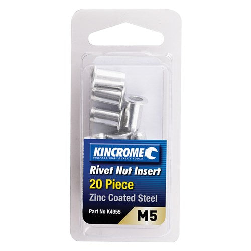 Kincrome Rivet Nut Insert M5 (Zinc Coated Steel) - 20 Pack | K4955