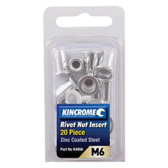 Kincrome Rivet Nut Insert M6 (Zinc Coated Steel) - 20 Pack | K4956