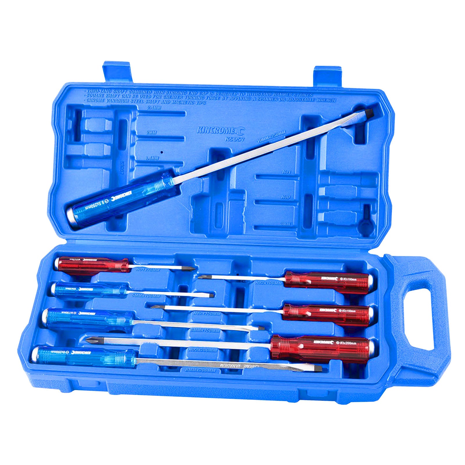 Kincrome Thru-Tang Screwdriver Set 8 Piece | K5057