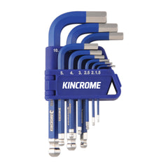 Kincrome - Ball Point Hex Key & Wrench Set Short Series 9 Piece | K5143