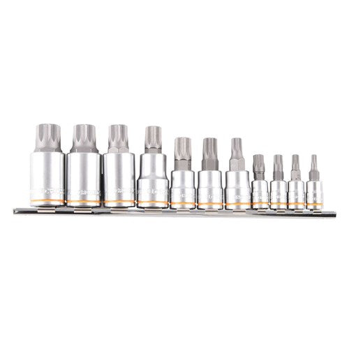 Kincrome Spline Bit Rail 11 Piece 1/4, 3/8 & 1/2" Drive | K5228
