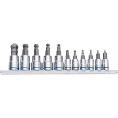 Kincrome - Ball-End Hex Socket Set Short Series 11 Piece 1/4" & 3/8" Drive - Metric | K5423