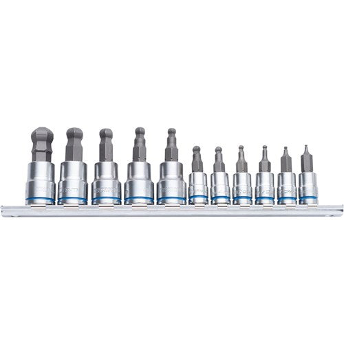 Kincrome Ball-End Hex Socket Set Short Series 11 Piece 1/4 & 3/8 Drive - Metric | K5423