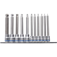 Kincrome Ball-End Hex Socket Set Long Series 11 Piece 1/4 & 3/8 Drive - Metric | K5523