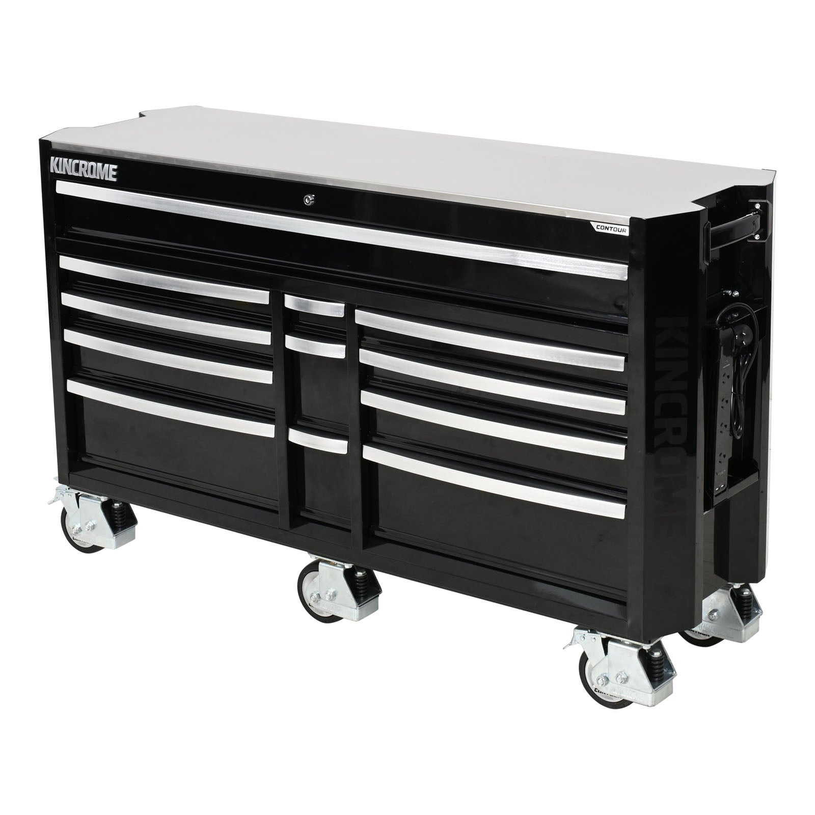 Kincrome CONTOUR® Tool Trolley 12 Drawer 1515mm (60") Black | K76112B