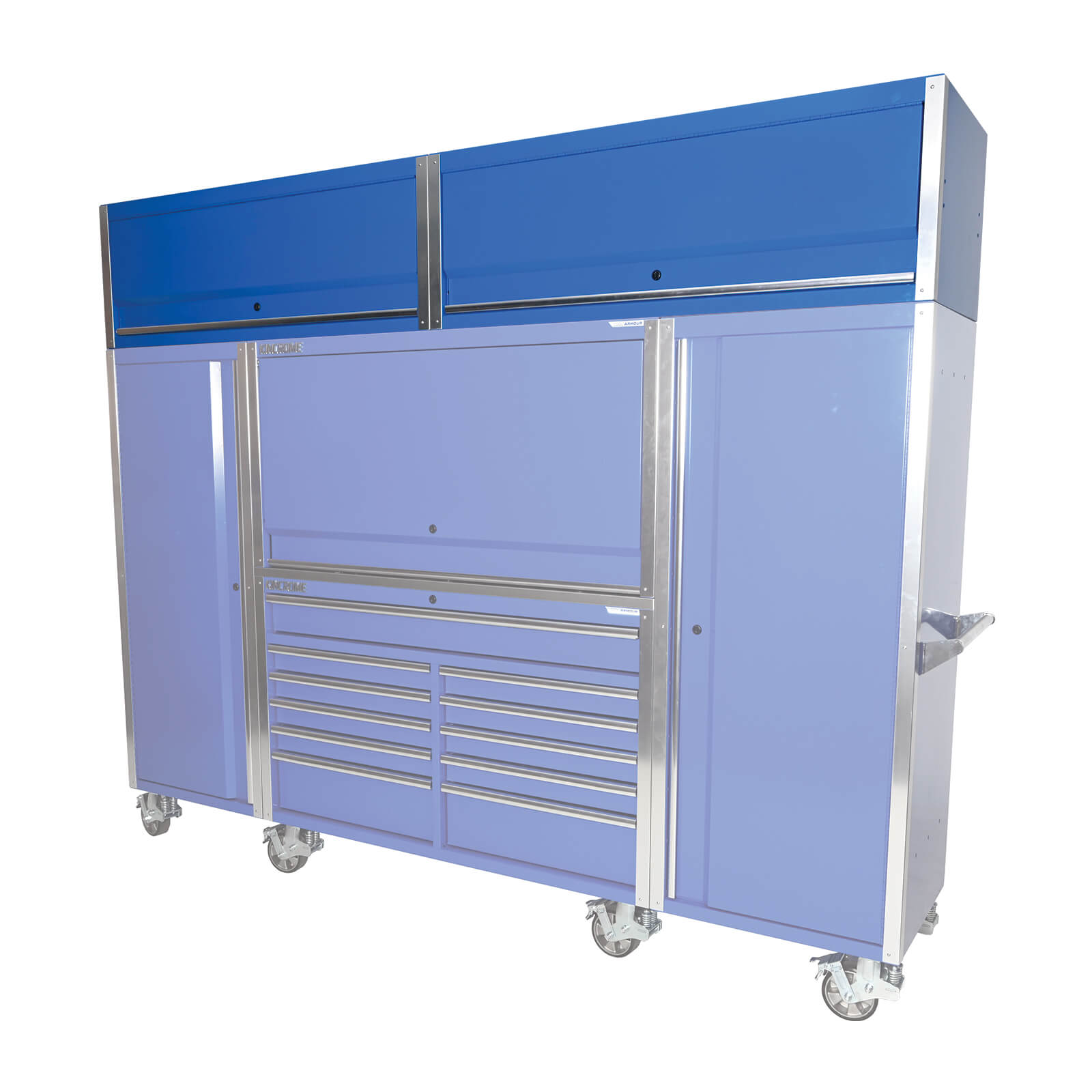 Kincrome TOOL ARMOUR 6 Piece Hutch, Trolley, Side & Top Locker Combo 11 Drawer 2900mm (114") | K77865