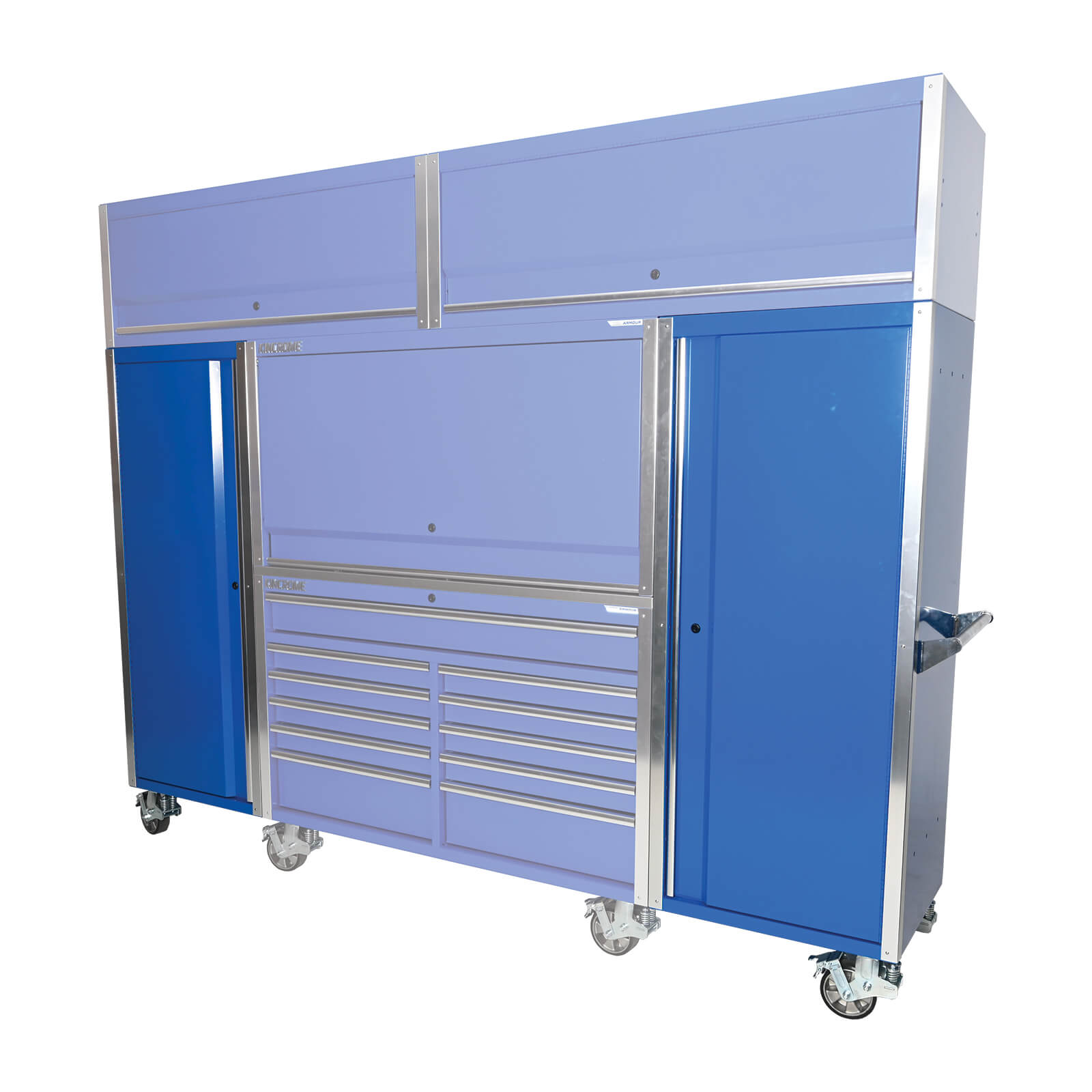 Kincrome TOOL ARMOUR 6 Piece Hutch, Trolley, Side & Top Locker Combo 11 Drawer 2900mm (114") | K77865