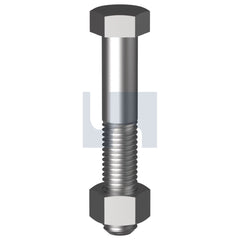Hobsons - M16 x 80 - Hex Bolt & Nut - Zinc Plated - Class 4.6 | FSKBH46ZCM160080